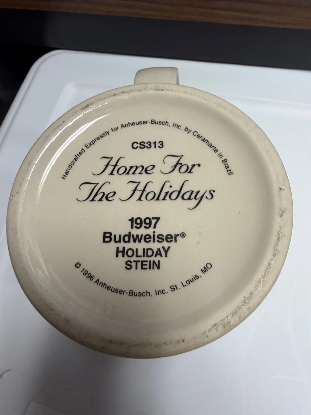 Home for the holidays 1997 Budweiser holiday Stein Budweiser horses 3-D